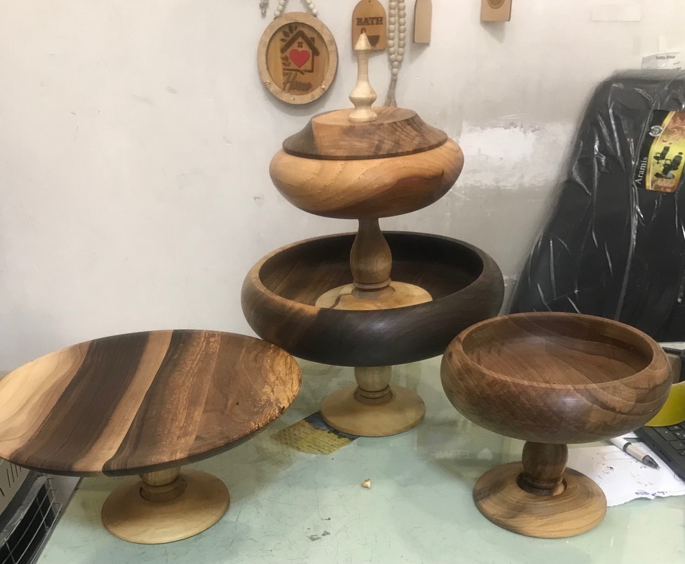سرویس پذیرایی چوب گردو ۴تیکه