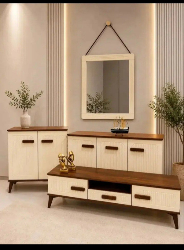 ست چوبی کنسول و آینه ومیزtvوجاکفشی